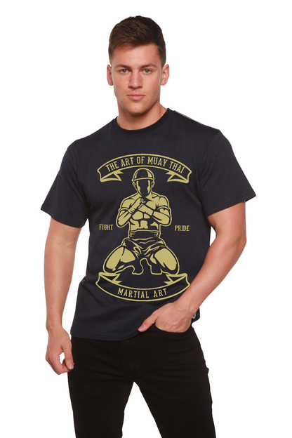Camiseta Gráfica de Manga Corta de Bambú Viscosa/Algodón Orgánico para Hombre de Artes Marciales