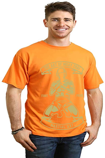 Camiseta Gráfica de Manga Corta de Bambú Viscosa/Algodón Orgánico para Hombre de Artes Marciales