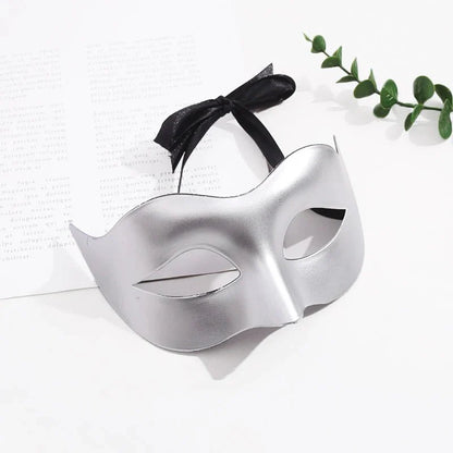 Masquerade Half Face Mask | Elegant Black & White Retro Design