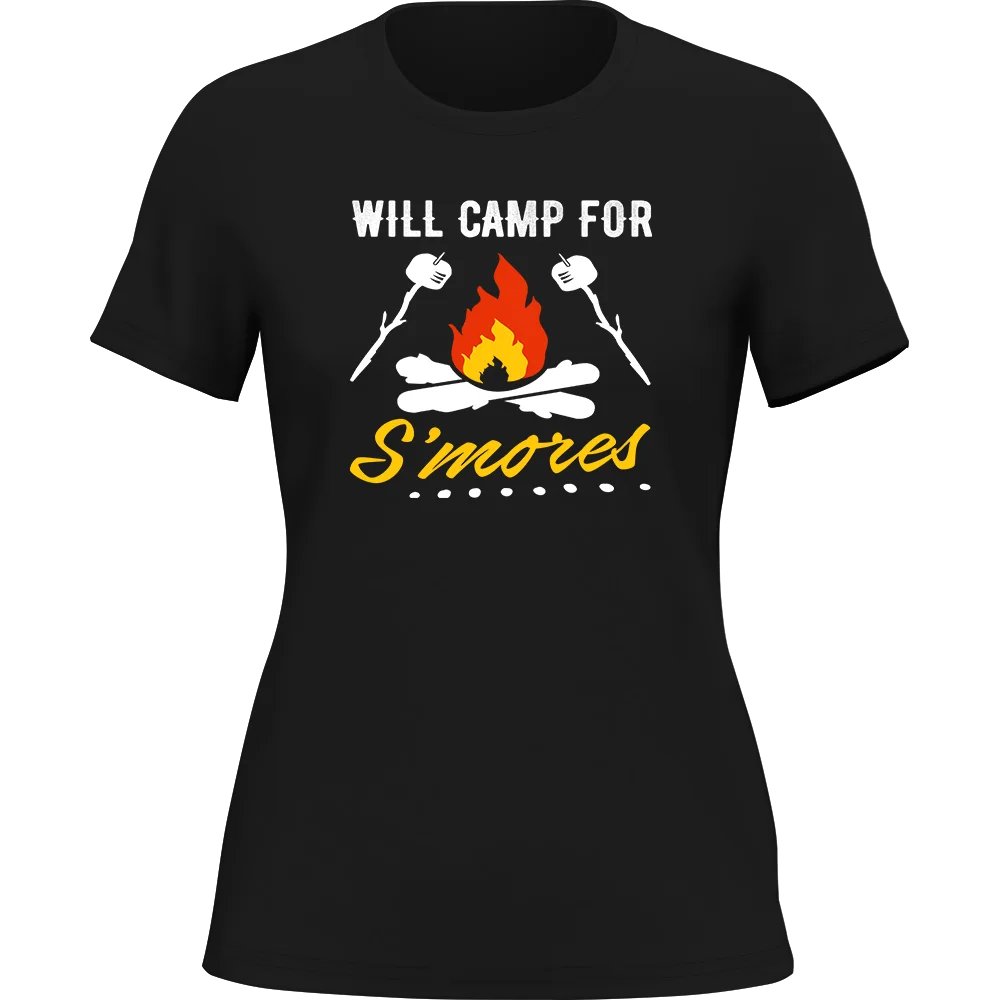 T-shirt Femme / T-shirt ajusté "Prête à camper pour des S'mores"