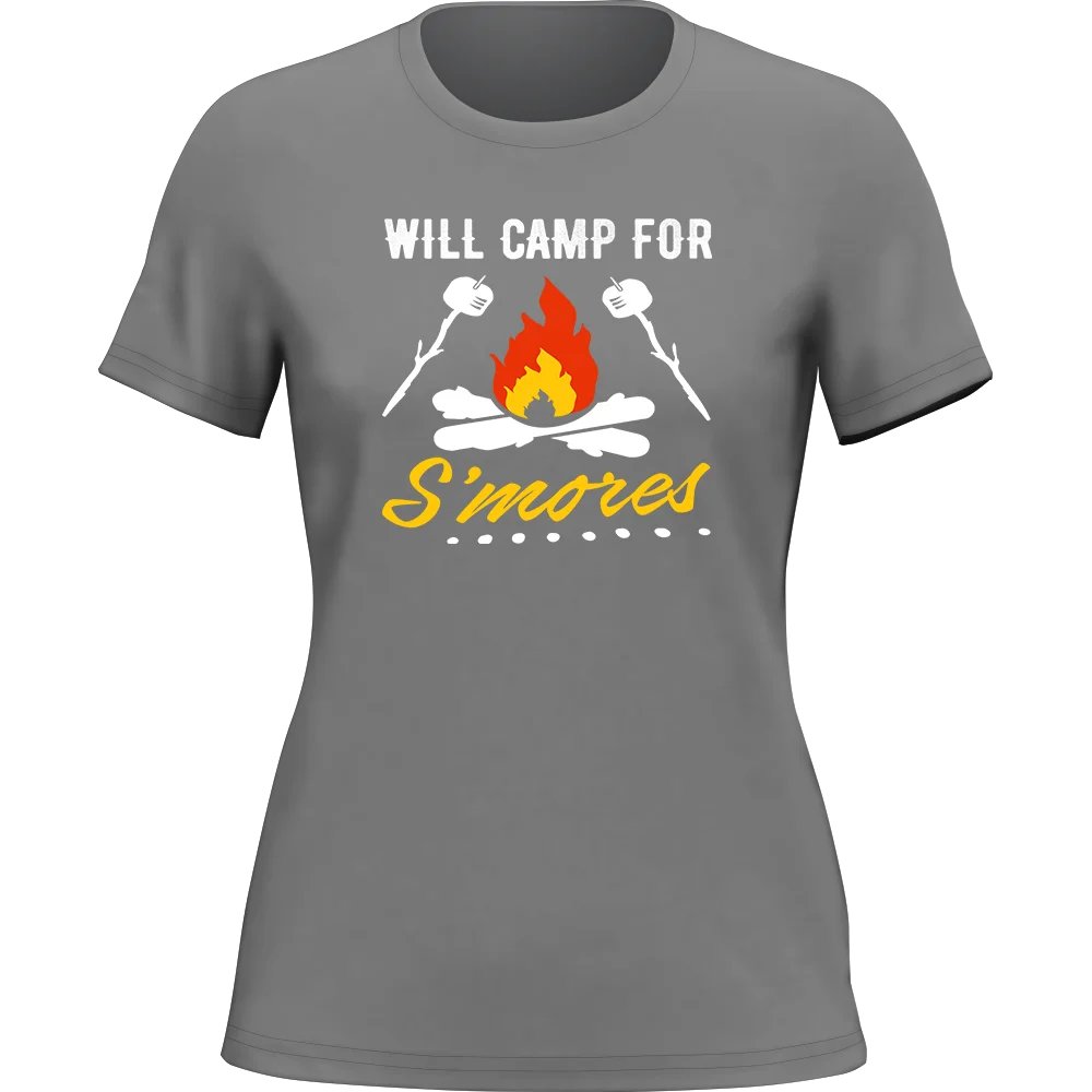 T-shirt Femme / T-shirt ajusté "Prête à camper pour des S'mores"