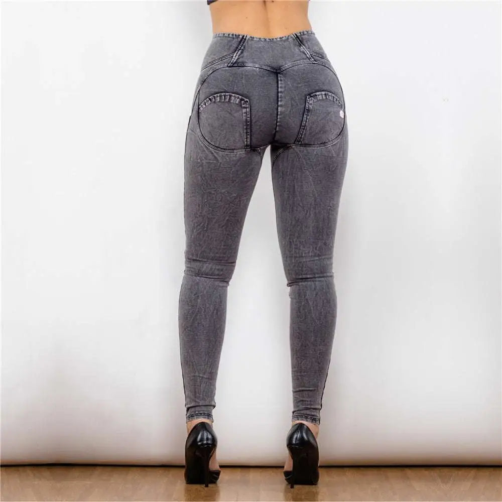 Melody high waist gray denim leggings