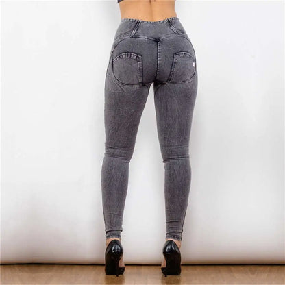 Melody high waist gray denim leggings