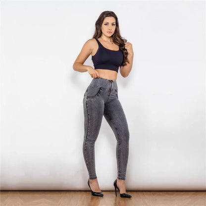 Melody high waist gray denim leggings