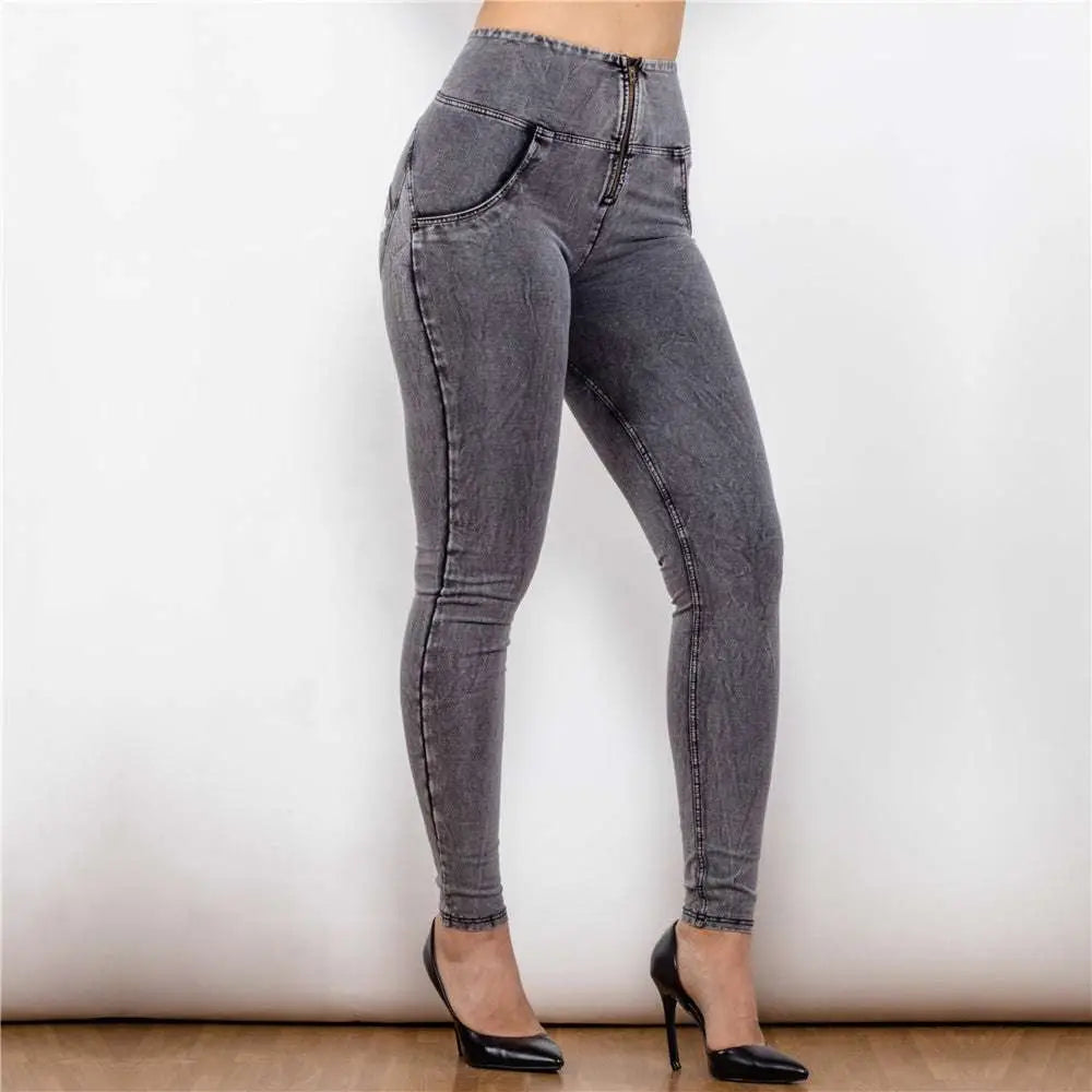 Melody high waist gray denim leggings
