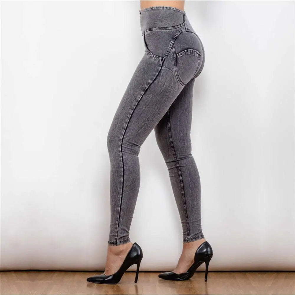 Melody high waist gray denim leggings