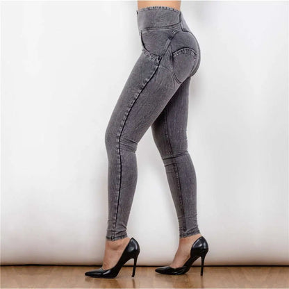 Melody high waist gray denim leggings