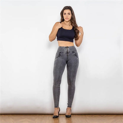 Melody high waist gray denim leggings