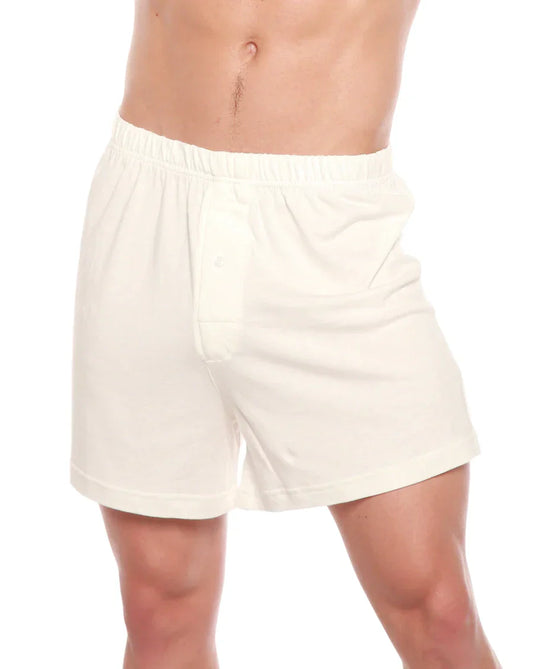 Sous-vêtements pour hommes en viscose de bambou/coton, style boxer, couleur crème - lot de 5
