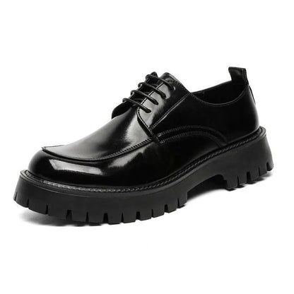 Zapatos casuales de cuero para hombre con costuras rojas