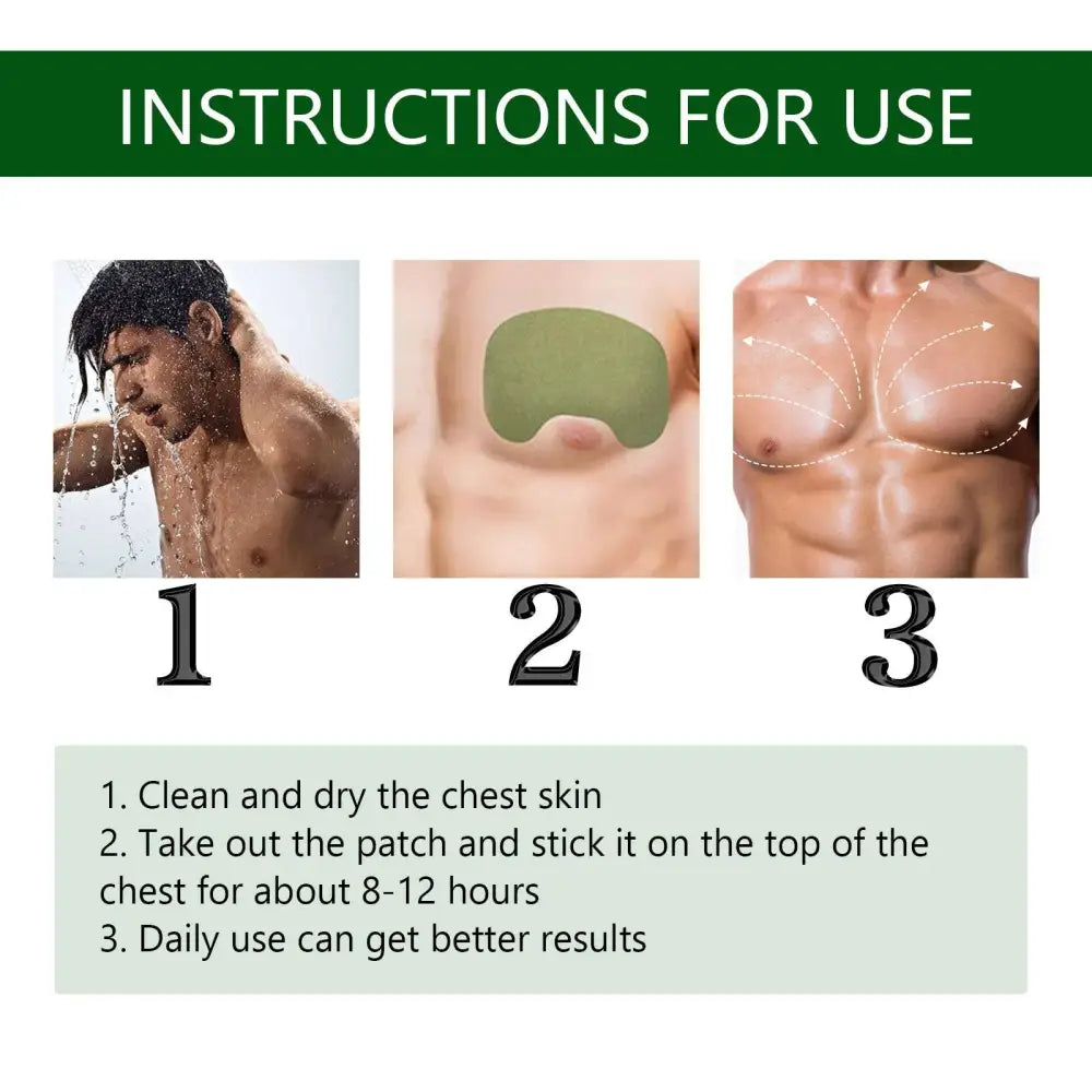Men’s Chest Care Turmeric Gynecomastia Patches 12 Pieces