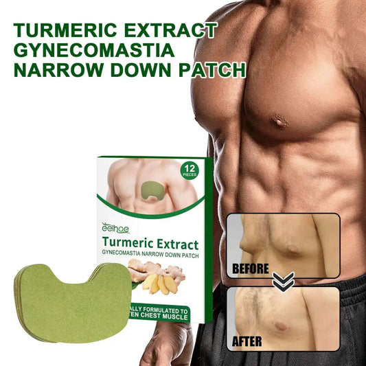Men’s Chest Care Turmeric Gynecomastia Patches 12 Pieces
