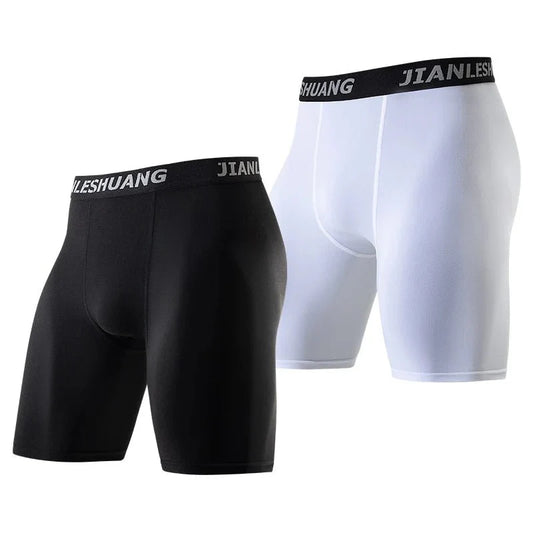 Men's Plus Size Black And White Long Sports Underwear