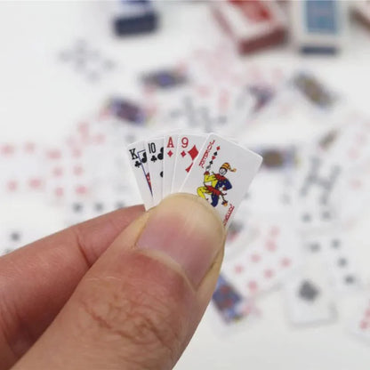 Mini Playing Cards | Funny Travel Poker Game & Dollhouse Accessory