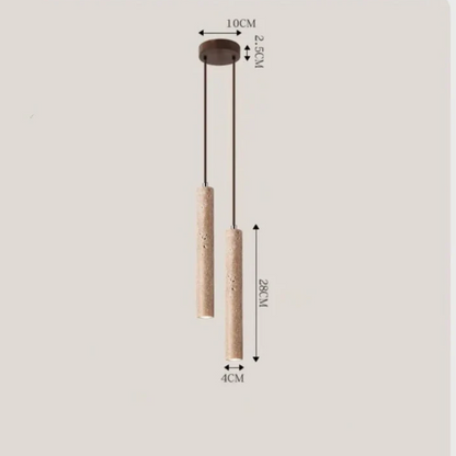 Travertine LED Pendant Light 28cm Minimalist Wabi Sabi Ceiling Lamp