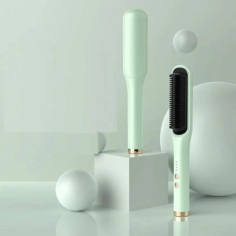 Mint Green Anion Hair Care Electric Straightener Comb