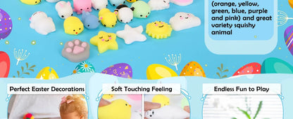 Mochi Squishy Toy Filled Easter Eggs | Mystery Animal Stress Relief Toys for Kids and Adults