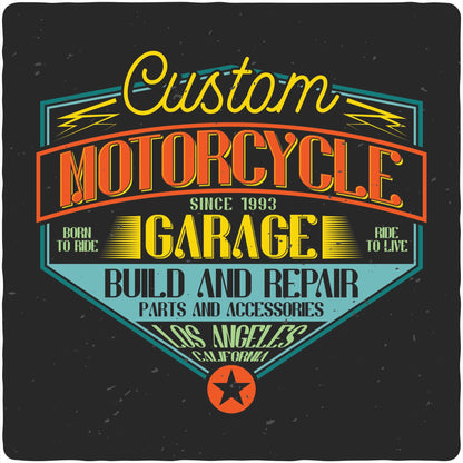 Motorcycle Garage Men's Bamboo Viscose/Organic Cotton Short Sleeve Graphic T-Shirt
