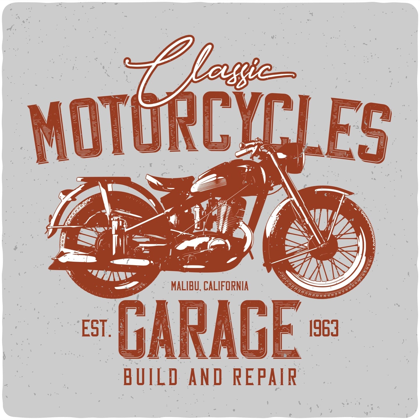 T-shirt graphique à manches courtes en viscose de bambou/coton biologique pour homme Motif Garage à motos