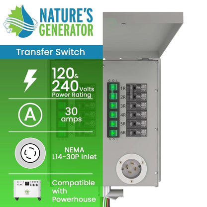12-Circuit 120/240V 30A Non-Automatic Transfer Switch