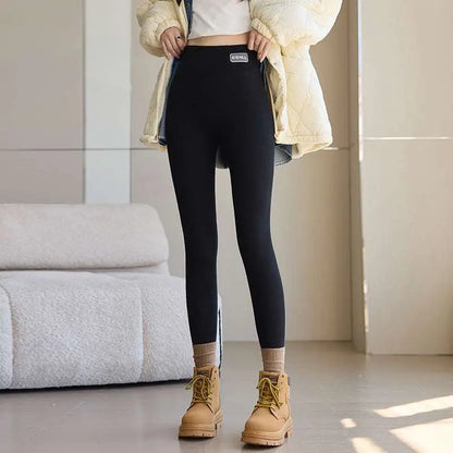 Navy Blue High Waist High Elastic Threaded Underwear Leggings