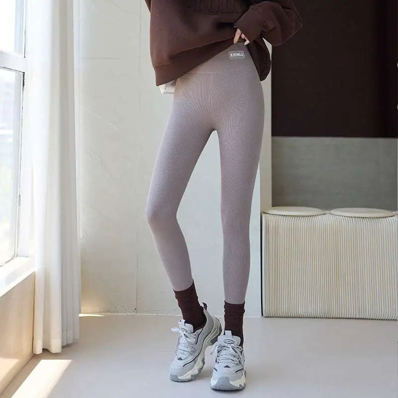Navy Blue High Waist High Elastic Threaded Underwear Leggings