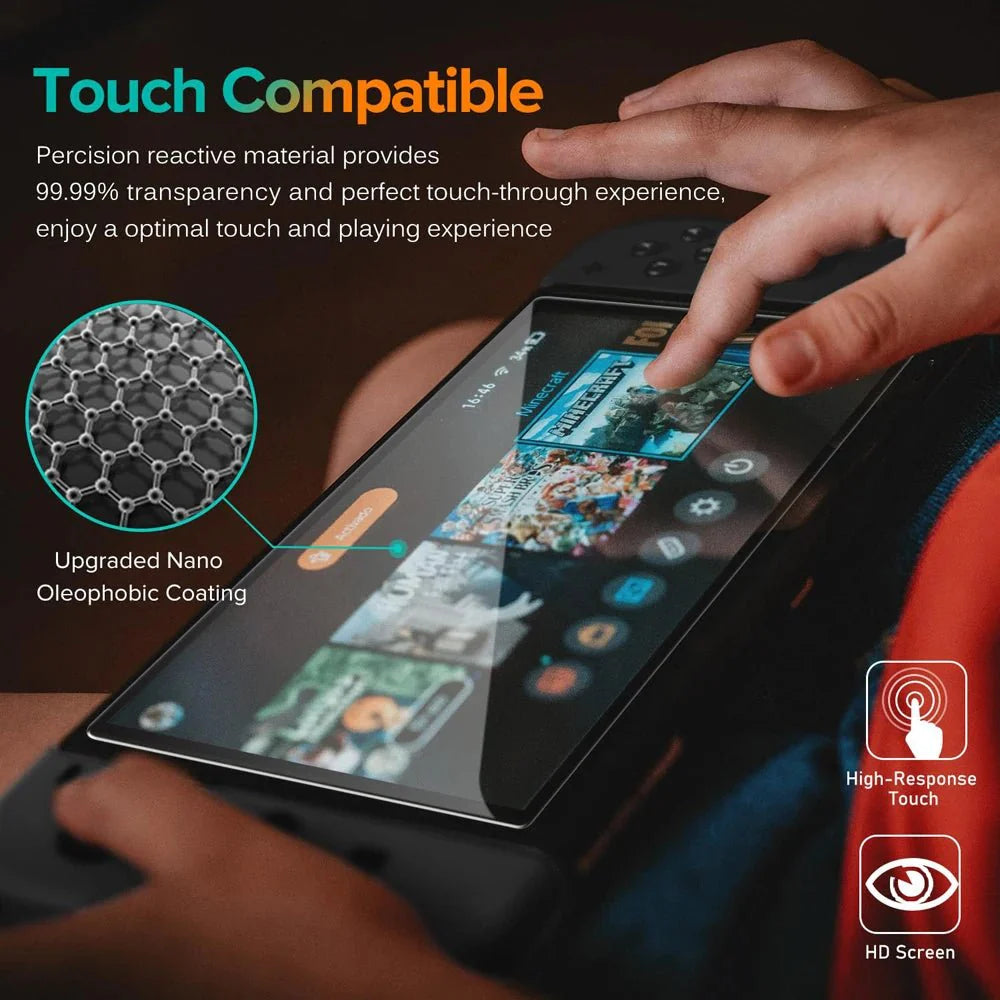 Nintendo Switch 2 Tempered Glass Screen Protector with Joystick Cap | Full Coverage Protection