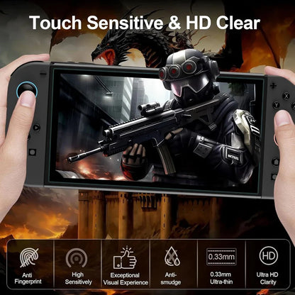Nintendo Switch 2 Tempered Glass Screen Protector with Joystick Cap | Full Coverage Protection