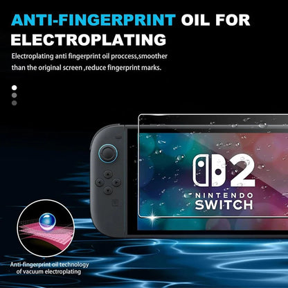 Nintendo Switch 2 Tempered Glass Screen Protector with Joystick Cap | Full Coverage Protection