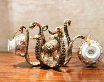 Octopus Mug Holder Stand Nautical Coffee Cup Rack Holds 8 Mugs