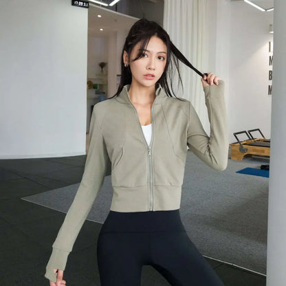 Olive Green Cropped Running Sport Coat