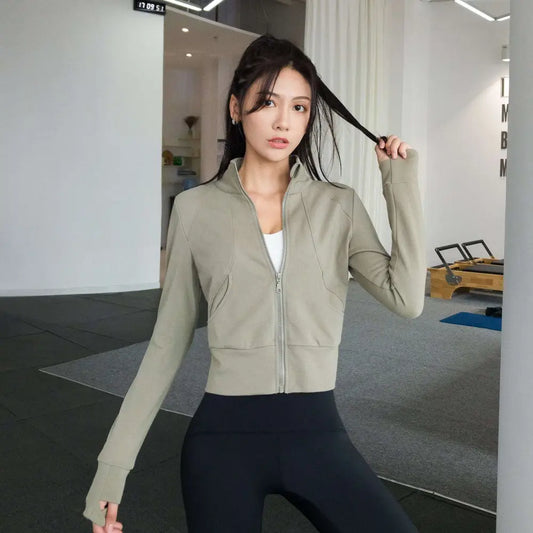 Olive Green Cropped Running Sport Coat