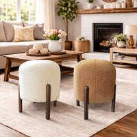 Plush Boucle Drum Ottoman – Choose Your Color