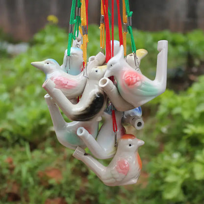 Ocarina de cerámica con forma de ave silbadora