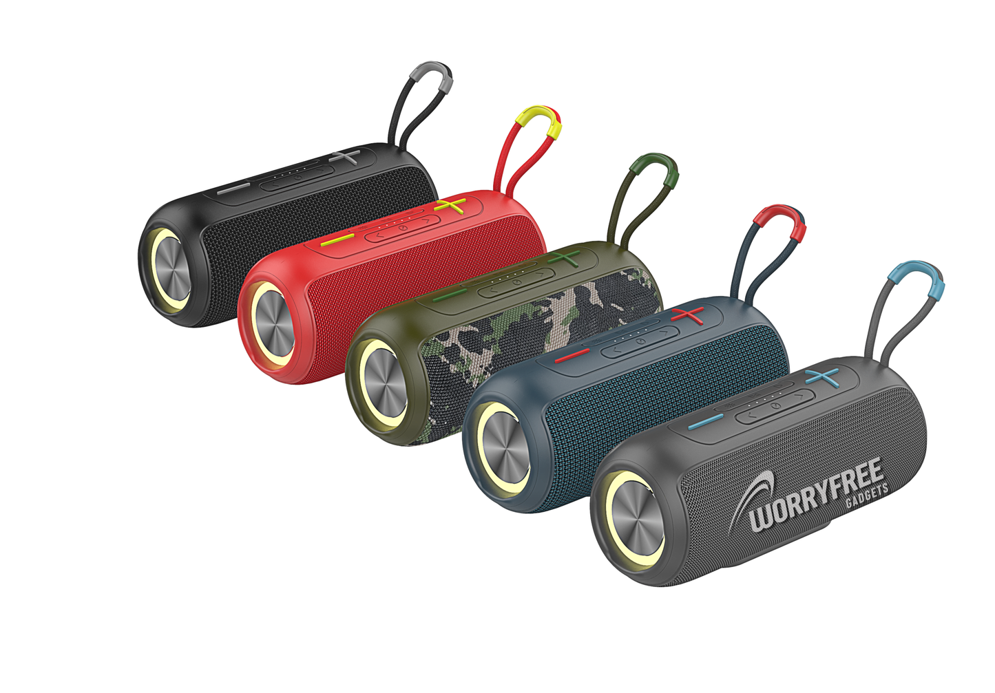 10W Wireless Portable Waterproof Bluetooth Speaker with RGB Lights- Assorted