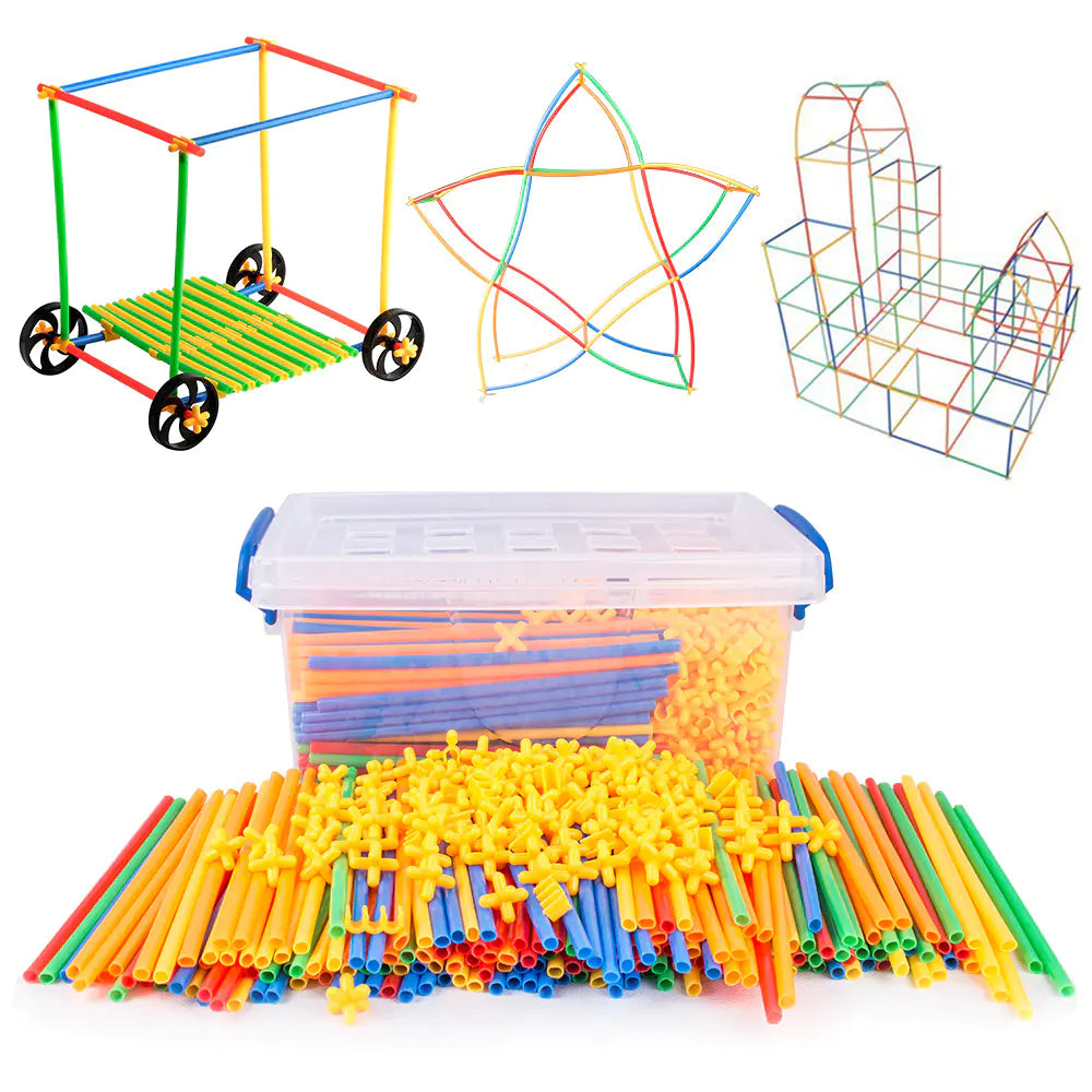 Jouets de construction STEM 4D avec pailles