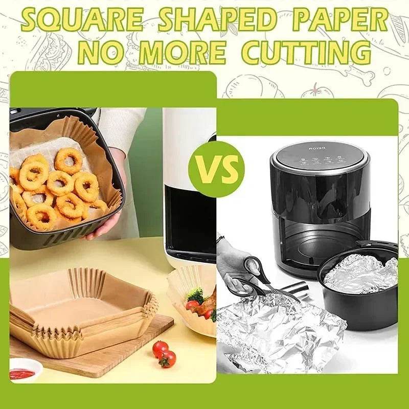Accessoires en papier pour friteuse à air chaud, papier de cuisson jetable antiadhésif pour friteuse à air chaud, papier parchemin pour four à convection