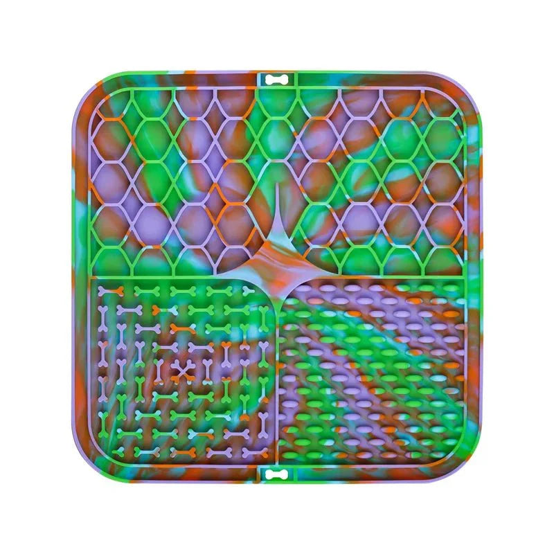 Silicone Pet Lick Mat | Slow Feeder Plate with Suction Cups for Dogs