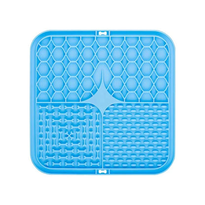 Silicone Pet Lick Mat | Slow Feeder Plate with Suction Cups for Dogs