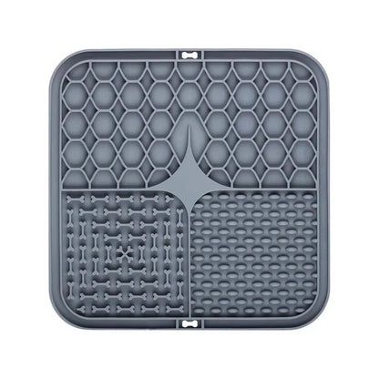 Silicone Pet Lick Mat | Slow Feeder Plate with Suction Cups for Dogs