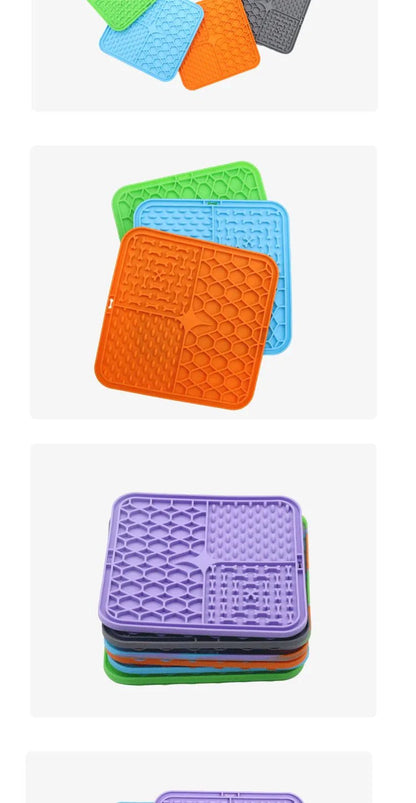 Silicone Pet Lick Mat | Slow Feeder Plate with Suction Cups for Dogs