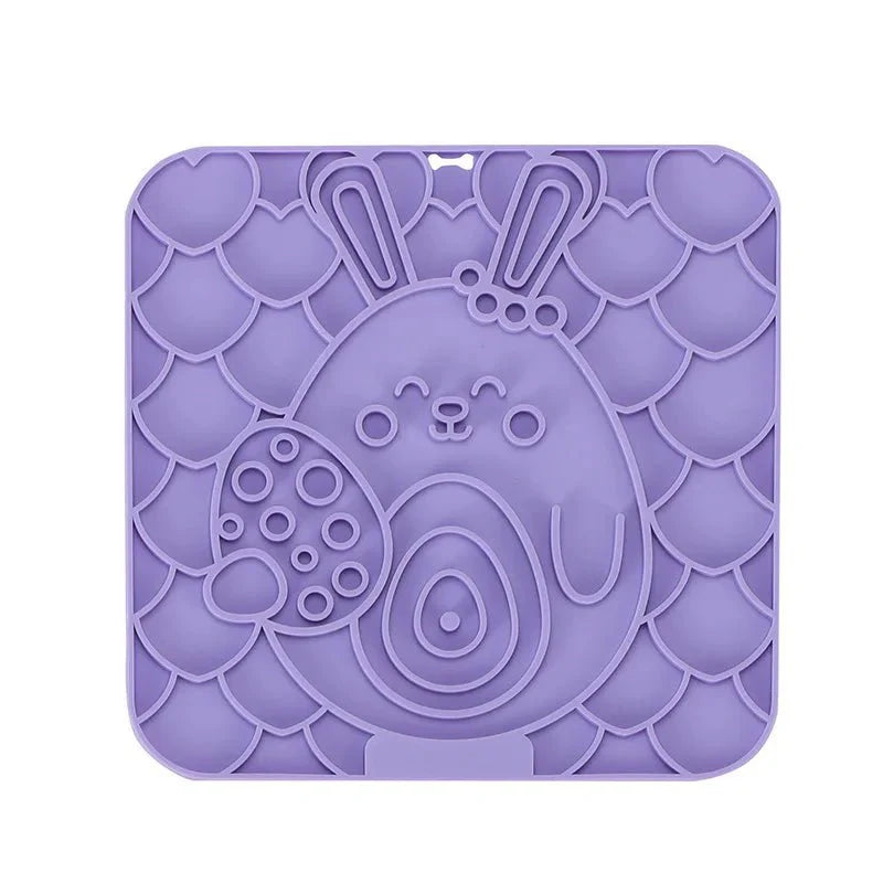 Silicone Pet Lick Mat | Slow Feeder Plate with Suction Cups for Dogs