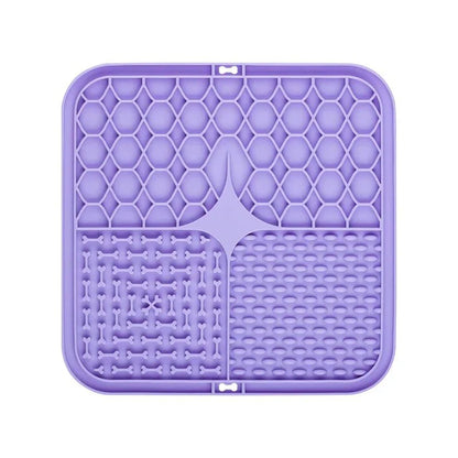 Silicone Pet Lick Mat | Slow Feeder Plate with Suction Cups for Dogs