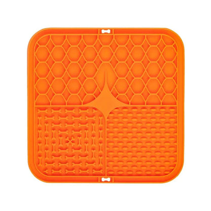 Silicone Pet Lick Mat | Slow Feeder Plate with Suction Cups for Dogs