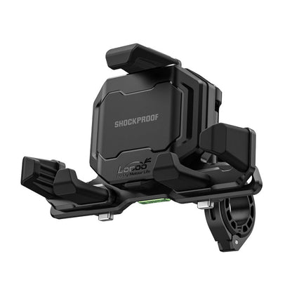 LOBOO PH06 Motorcycle Phone Holder – Adjustable Anti-Vibration Mount with Wireless & Wired Fast Charging, 360° Rotation