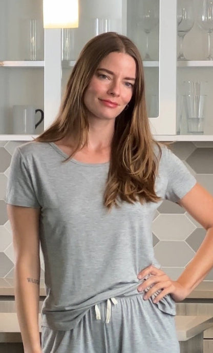 Camiseta de manga corta de bambú para mujer