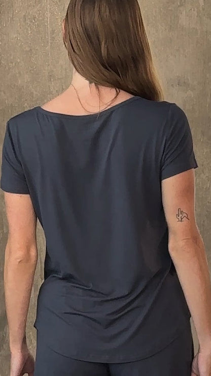 Camiseta de manga corta de bambú para mujer
