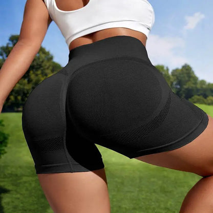 Pink High Waist Women Sport Seamless Short Leggings