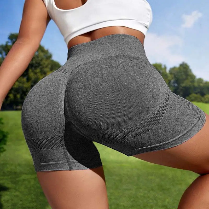 Pink High Waist Women Sport Seamless Short Leggings