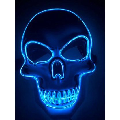 Pink Neon Halloween Skeleton Mask LED Glow